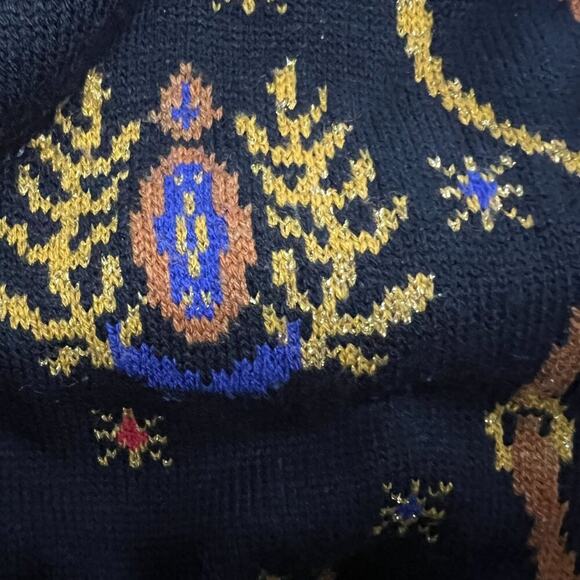 Vintage Norton McNaughton Black Metallic 80’s Cardigan Shoulder Pads Size Large - Picture 4 of 6